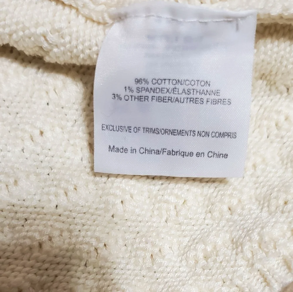 TORY BURCH COTTON CREAM TOP WITH BALLS ...SIZE‎ XS